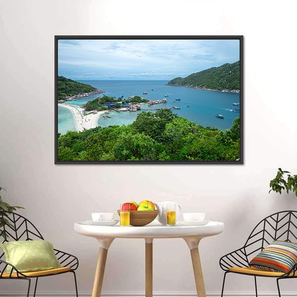 Koh Nang Yuan Island Canvas Wall Art-3 Horizontal-Gallery Wrap-25" x 16"-Tiaracle