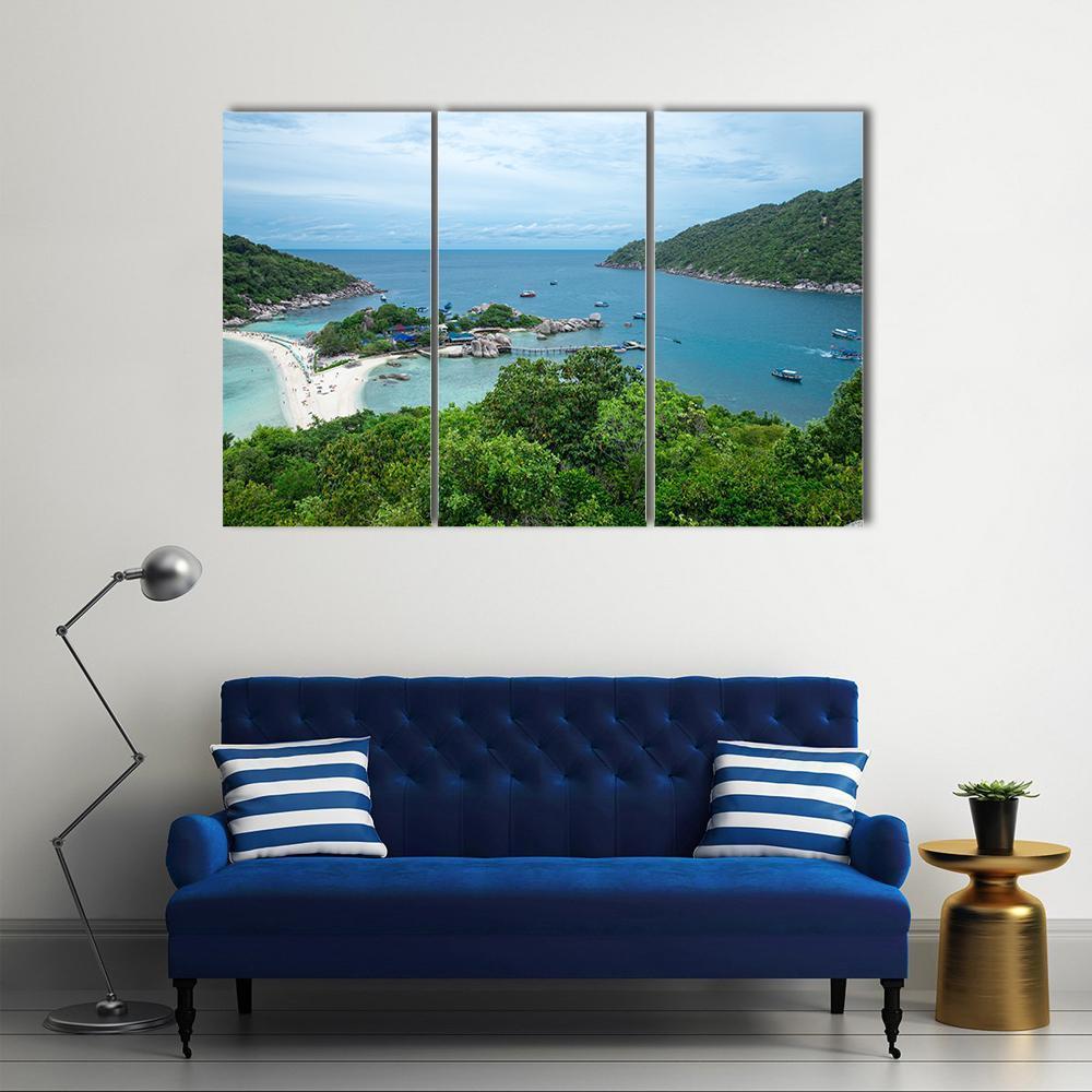 Koh Nang Yuan Island Canvas Wall Art-3 Horizontal-Gallery Wrap-37" x 24"-Tiaracle