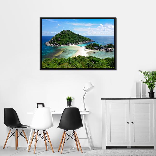 Koh Nang Yuan Island Thailand Canvas Wall Art-3 Horizontal-Gallery Wrap-25" x 16"-Tiaracle
