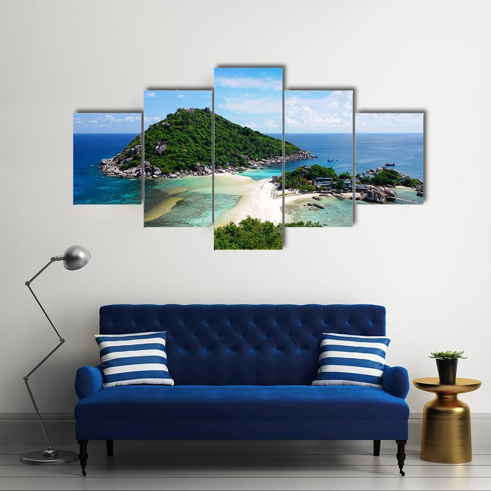 Koh Nang Yuan Island Thailand Canvas Wall Art-5 Star-Gallery Wrap-62" x 32"-Tiaracle