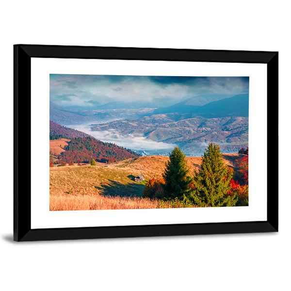 Kolochava Village In Autumn Canvas Wall Art-3 Horizontal-Gallery Wrap-25" x 16"-Tiaracle