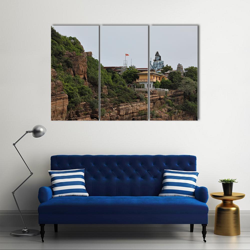 Koneswaram Temple Canvas Wall Art-3 Horizontal-Gallery Wrap-37" x 24"-Tiaracle