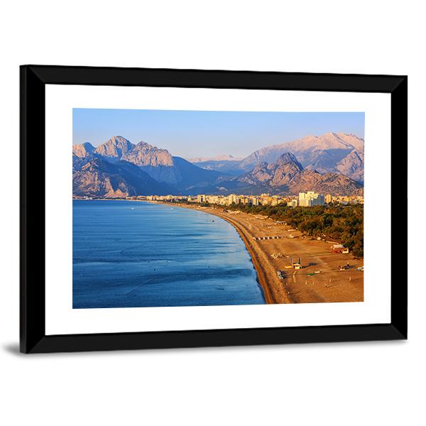 Konyaalti Sand Beach Canvas Wall Art-5 Horizontal-Gallery Wrap-22" x 12"-Tiaracle