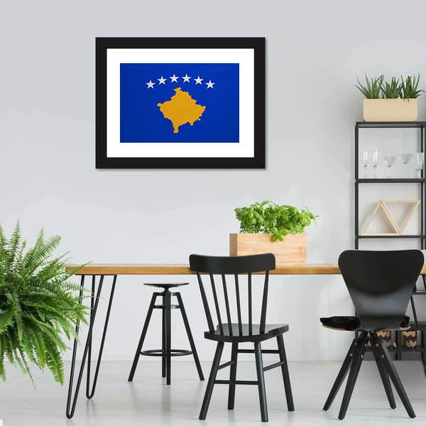 Kosovo Flag Canvas Wall Art-3 Horizontal-Gallery Wrap-25" x 16"-Tiaracle