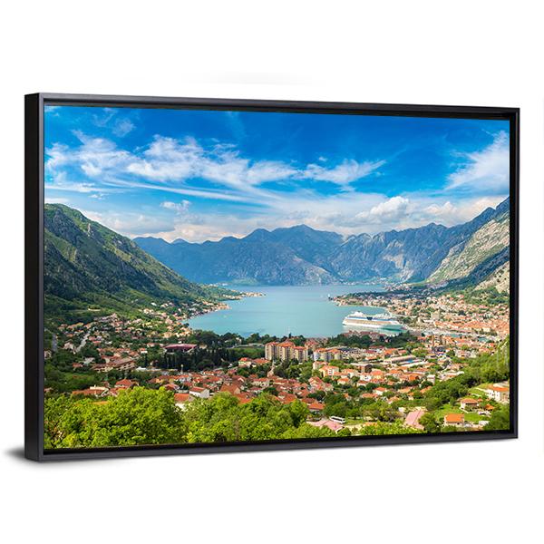 Kotor Town Montenegro Canvas Wall Art-3 Horizontal-Gallery Wrap-25" x 16"-Tiaracle