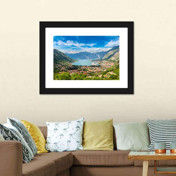 Kotor Town Montenegro Canvas Wall Art-3 Horizontal-Gallery Wrap-25" x 16"-Tiaracle