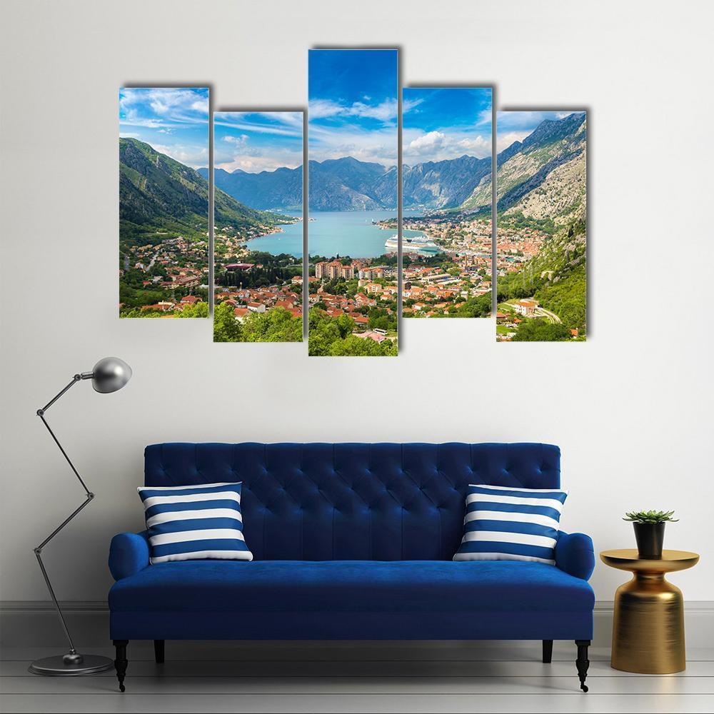 Kotor Town Montenegro Canvas Wall Art-5 Pop-Gallery Wrap-47" x 32"-Tiaracle