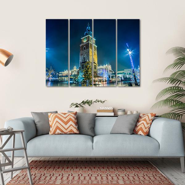 Krakow Old City Canvas Wall Art-4 Horizontal-Gallery Wrap-34" x 24"-Tiaracle