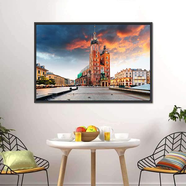 Krakow Old Town Canvas Wall Art-3 Horizontal-Gallery Wrap-25" x 16"-Tiaracle