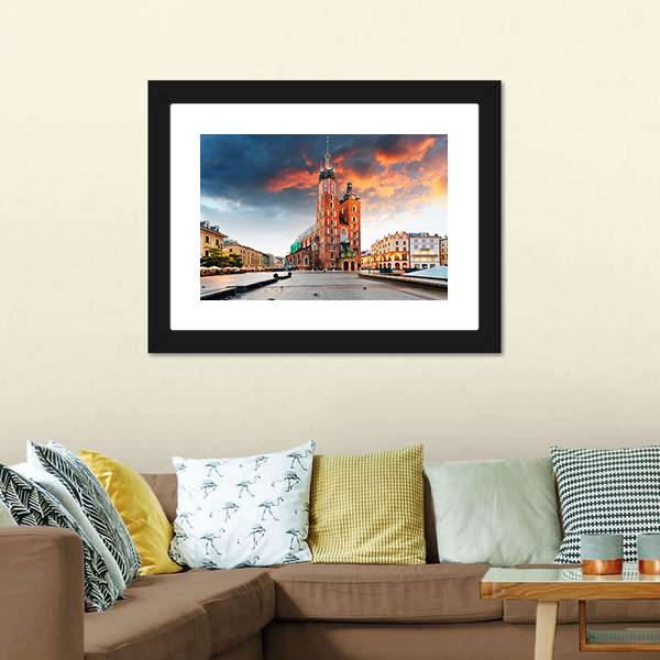 Krakow Old Town Canvas Wall Art-3 Horizontal-Gallery Wrap-25" x 16"-Tiaracle