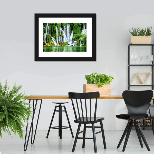 Kravica Waterfall Canvas Wall Art-3 Horizontal-Gallery Wrap-25" x 16"-Tiaracle