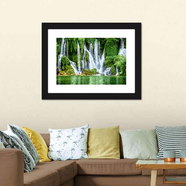 Kravica Waterfall Canvas Wall Art-3 Horizontal-Gallery Wrap-25" x 16"-Tiaracle