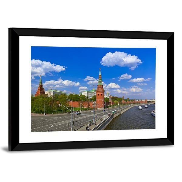 Kremlin In Moscow Canvas Wall Art-3 Horizontal-Gallery Wrap-25" x 16"-Tiaracle