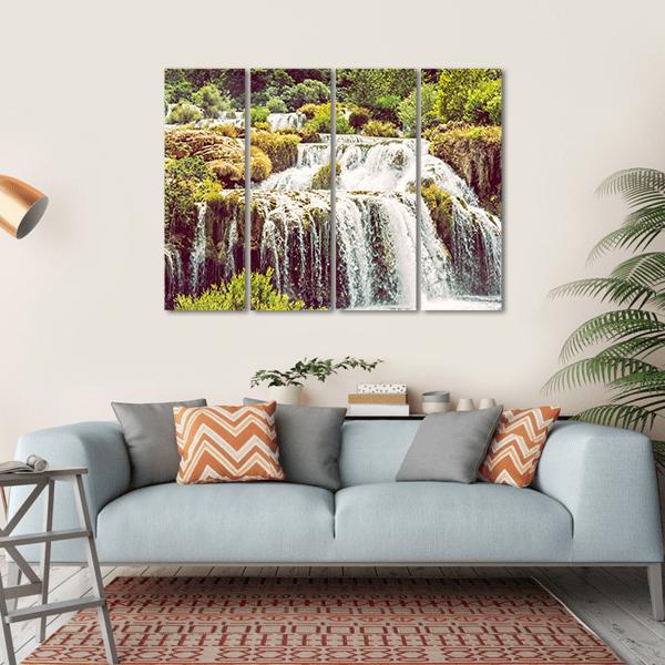 Krka Waterfalls Croatia Canvas Wall Art-4 Horizontal-Gallery Wrap-34" x 24"-Tiaracle
