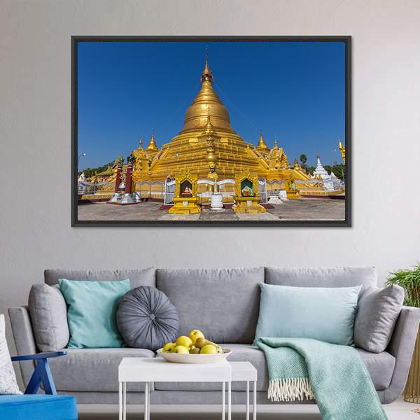 Kuthodaw Pagoda In Mandalay Canvas Wall Art-3 Horizontal-Gallery Wrap-25" x 16"-Tiaracle