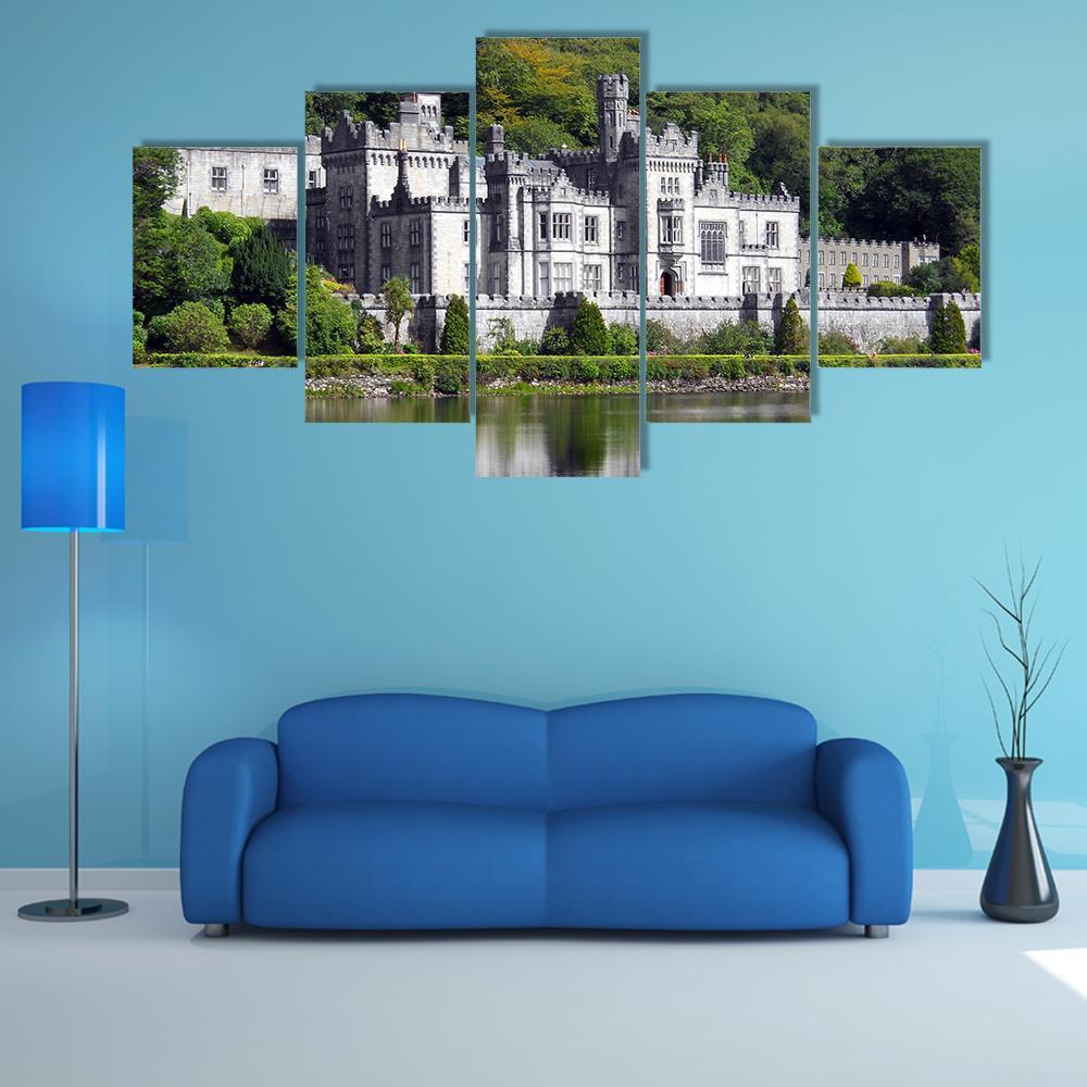 Kylemore Abbey Ireland Canvas Wall Art-5 Star-Gallery Wrap-62" x 32"-Tiaracle