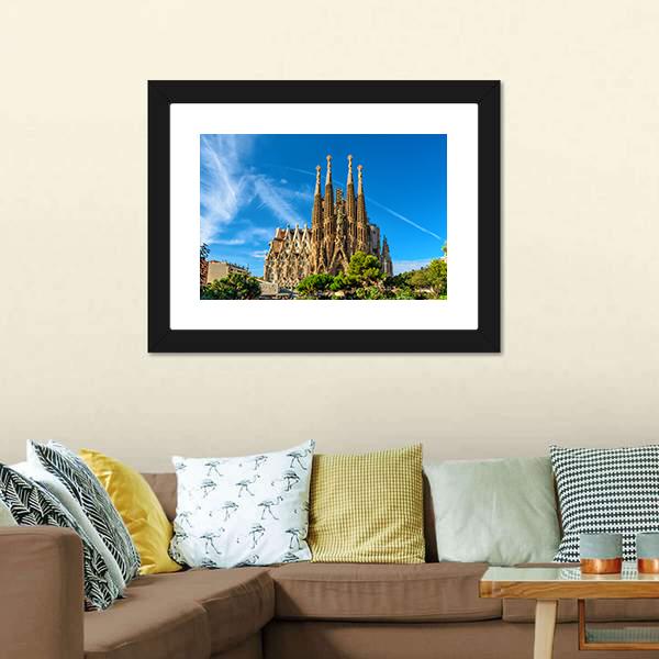 La Sagrada Familia Vertical Canvas Wall Art-3 Vertical-Gallery Wrap-12" x 25"-Tiaracle