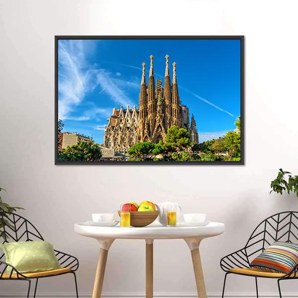 La Sagrada Familia Vertical Canvas Wall Art-3 Vertical-Gallery Wrap-12" x 25"-Tiaracle