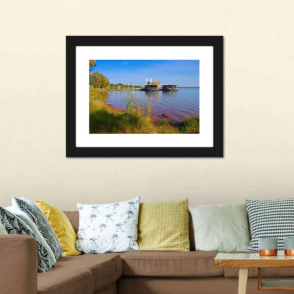Laasow Swimming Houses Canvas Wall Art-3 Horizontal-Gallery Wrap-25" x 16"-Tiaracle