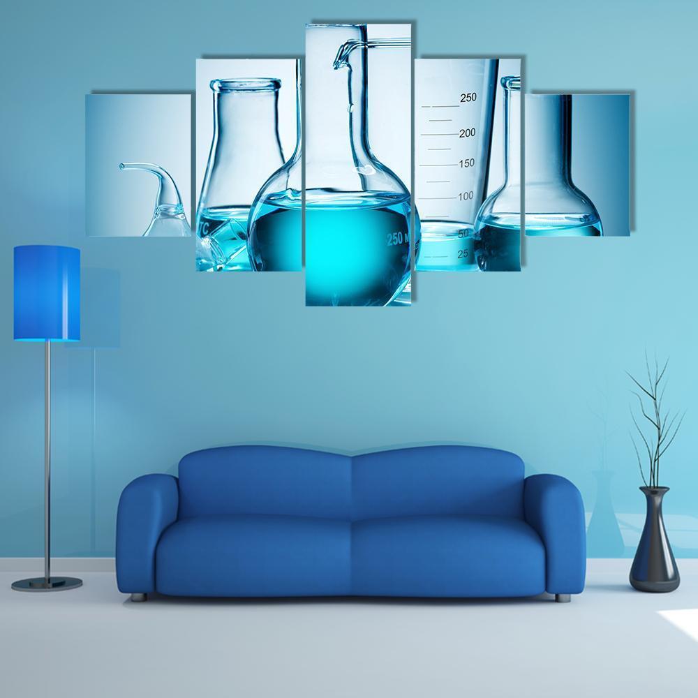 Laboratory Glassware Equipment Canvas Wall Art-5 Star-Gallery Wrap-62" x 32"-Tiaracle