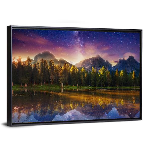 Lago Di Antorno Italy Canvas Wall Art-3 Horizontal-Gallery Wrap-25" x 16"-Tiaracle