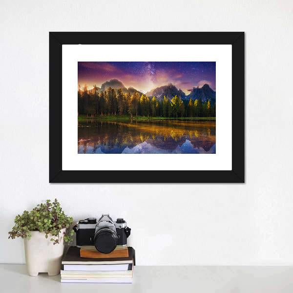 Lago Di Antorno Italy Canvas Wall Art-1 Piece-Framed Print-20" x 16"-Tiaracle
