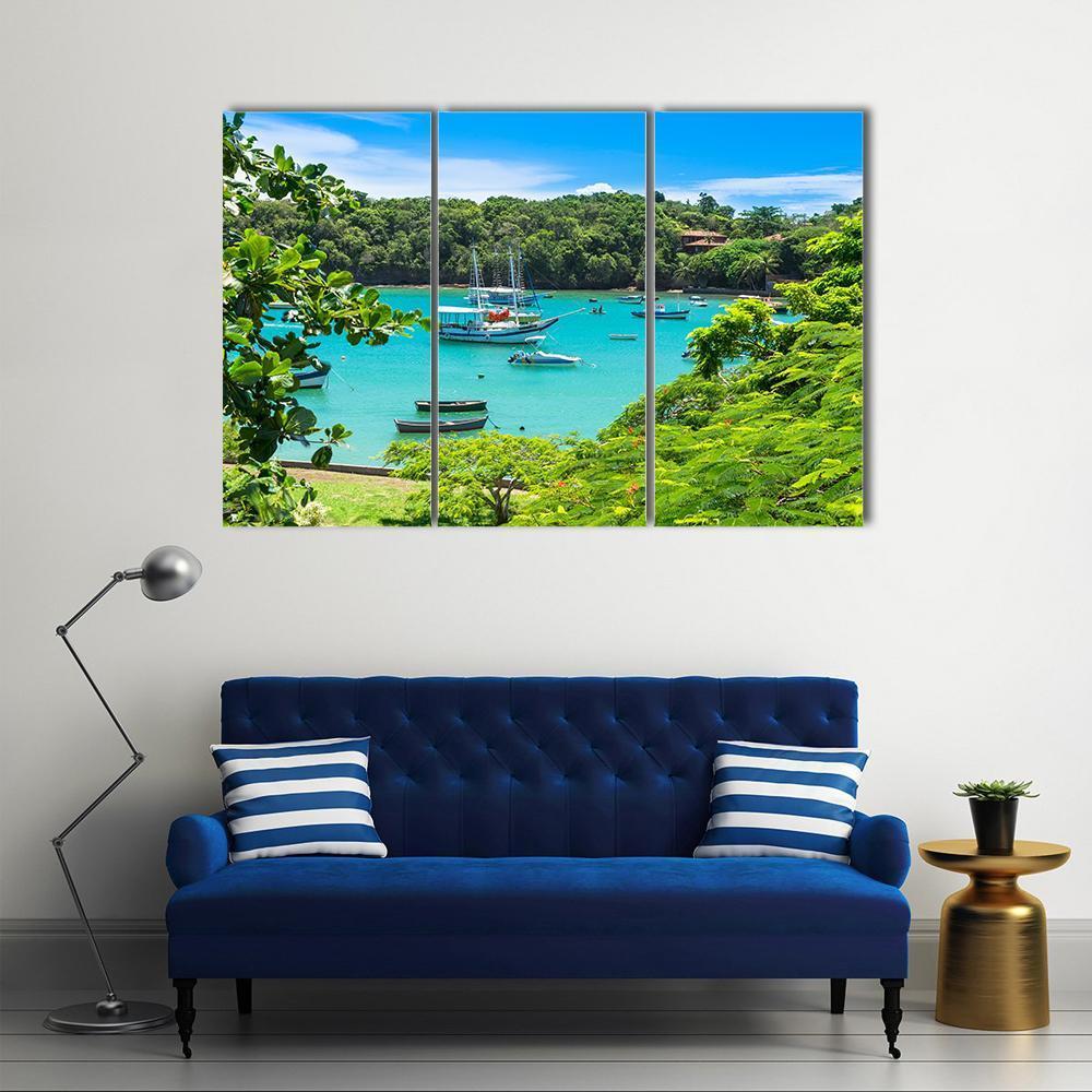 Lagoon In Buzios Canvas Wall Art-3 Horizontal-Gallery Wrap-37" x 24"-Tiaracle