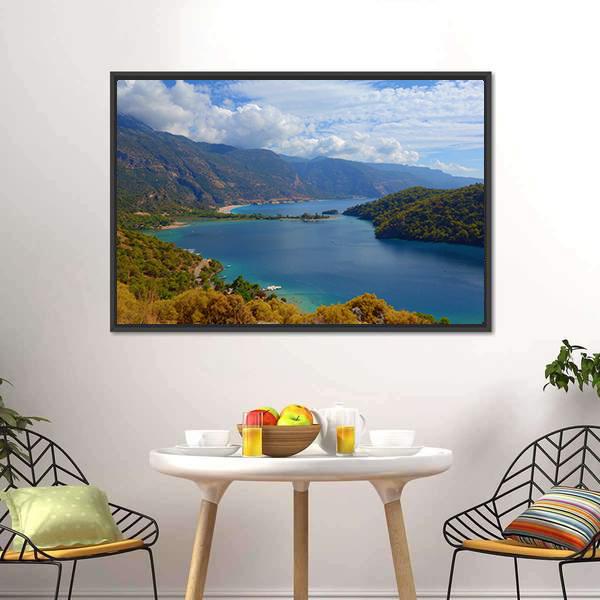 Lagoon Located In Turkey Canvas Wall Art-3 Horizontal-Gallery Wrap-25" x 16"-Tiaracle