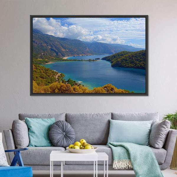 Lagoon Located In Turkey Canvas Wall Art-3 Horizontal-Gallery Wrap-25" x 16"-Tiaracle