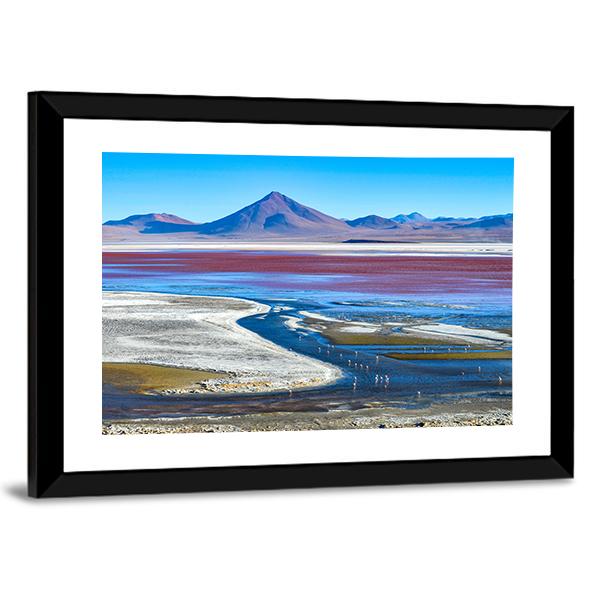 Laguna Colorada In Bolivia Canvas Wall Art-3 Horizontal-Gallery Wrap-25" x 16"-Tiaracle