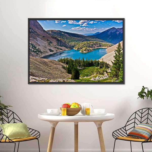 Lake Agnes In Colorado Canvas Wall Art-3 Horizontal-Gallery Wrap-25" x 16"-Tiaracle