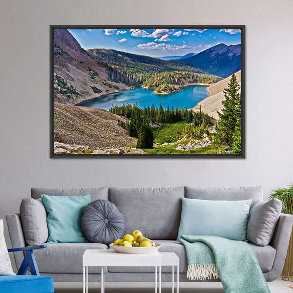 Lake Agnes In Colorado Canvas Wall Art-3 Horizontal-Gallery Wrap-25" x 16"-Tiaracle