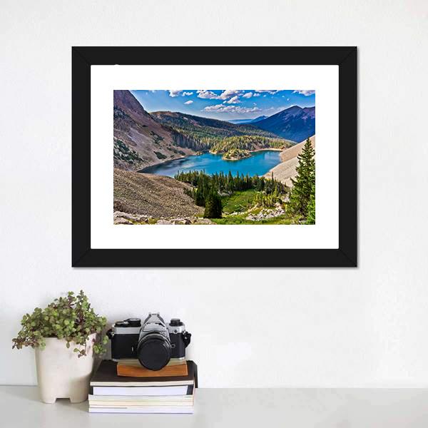 Lake Agnes In Colorado Canvas Wall Art-1 Piece-Framed Print-20" x 16"-Tiaracle
