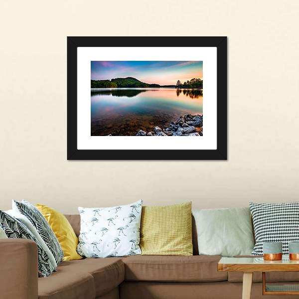 Lake Allatoona At Sunrise Canvas Wall Art-5 Horizontal-Gallery Wrap-22" x 12"-Tiaracle