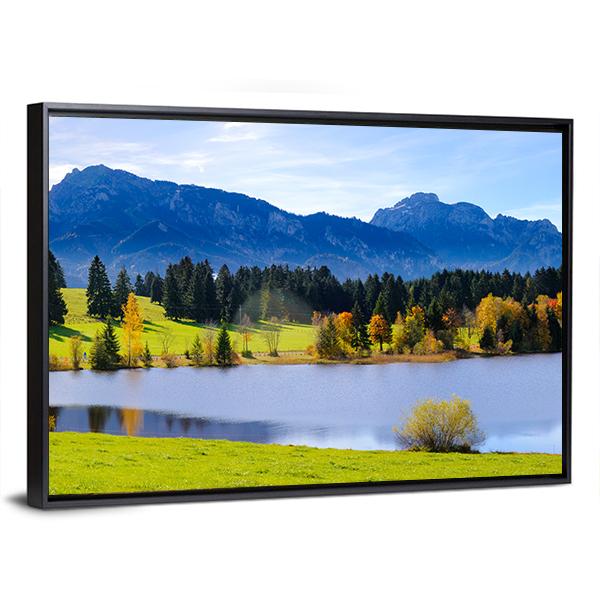 Lake & Alps Mountains Canvas Wall Art-3 Horizontal-Gallery Wrap-25" x 16"-Tiaracle
