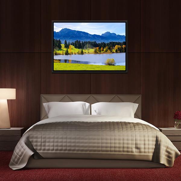 Lake & Alps Mountains Canvas Wall Art-3 Horizontal-Gallery Wrap-25" x 16"-Tiaracle