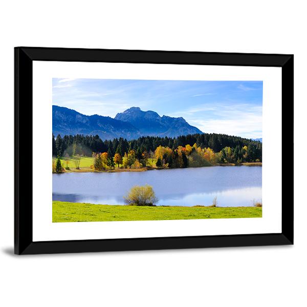 Lake & Alps Mountains Canvas Wall Art-3 Horizontal-Gallery Wrap-25" x 16"-Tiaracle