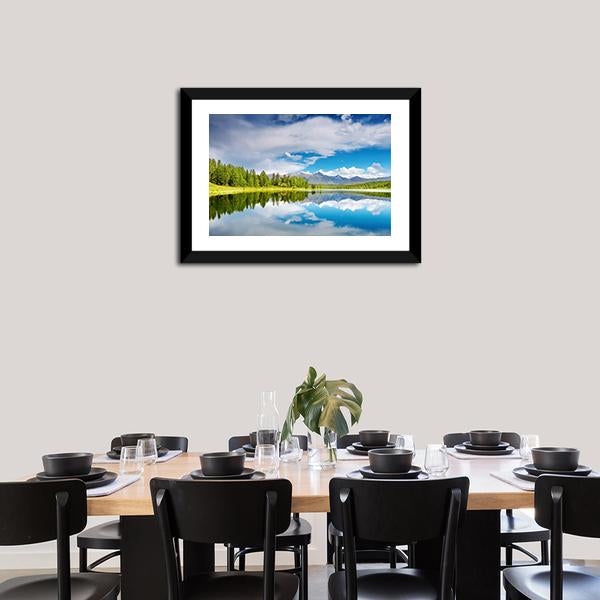 Lake Altai Mountains Canvas Wall Art-3 Horizontal-Gallery Wrap-25" x 16"-Tiaracle