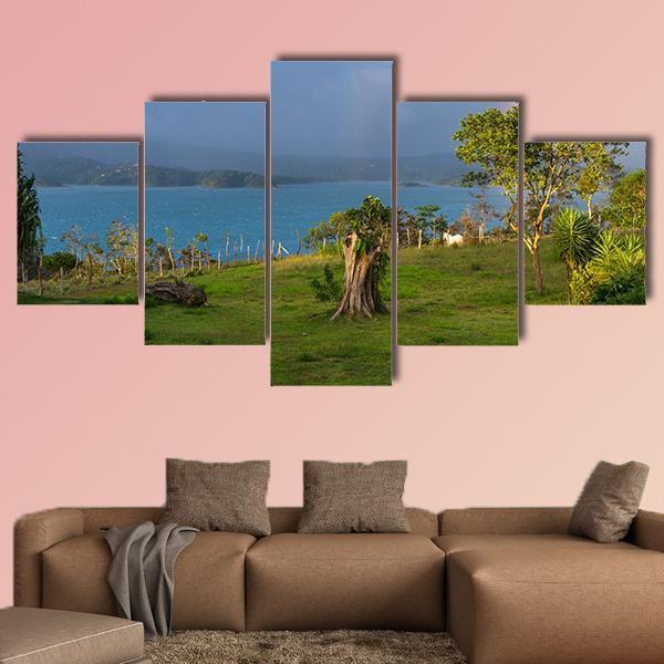 Lake Arenal Canvas Wall Art-5 Star-Gallery Wrap-62" x 32"-Tiaracle