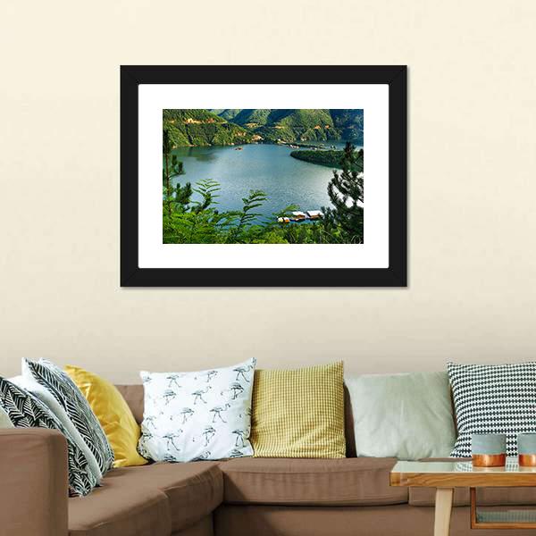 Lake At Vacha River Canvas Wall Art-3 Horizontal-Gallery Wrap-25" x 16"-Tiaracle