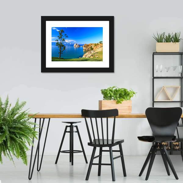 Lake Baikal In Russia Canvas Wall Art-3 Horizontal-Gallery Wrap-25" x 16"-Tiaracle
