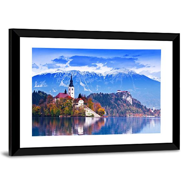 Lake Bled In Slovenia Canvas Wall Art-3 Horizontal-Gallery Wrap-25" x 16"-Tiaracle