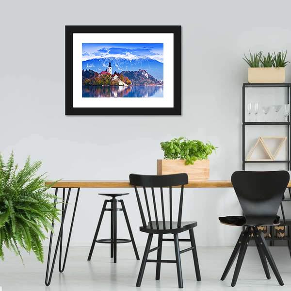 Lake Bled In Slovenia Canvas Wall Art-3 Horizontal-Gallery Wrap-25" x 16"-Tiaracle