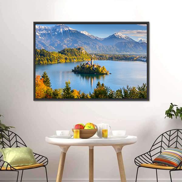 Lake Bled Slovenia Canvas Wall Art-3 Horizontal-Gallery Wrap-25" x 16"-Tiaracle
