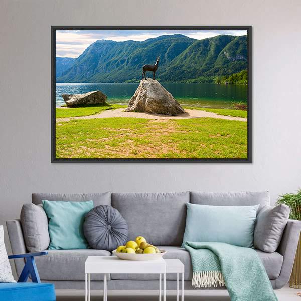 Lake Bohinj In Slovenia Panoramic Canvas Wall Art-1 Piece-36" x 12"-Tiaracle