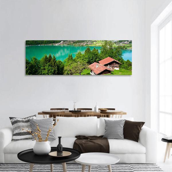 Lake Brienz Switzerland Panoramic Canvas Wall Art-1 Piece-36" x 12"-Tiaracle