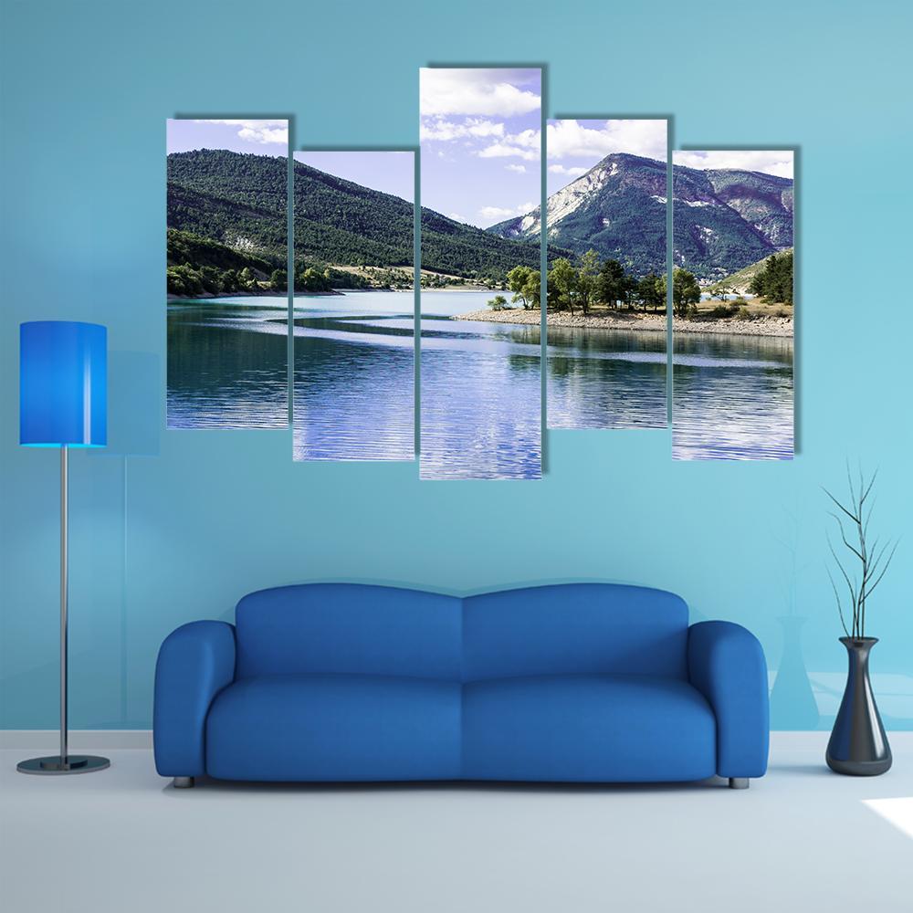 Lake Castillon France Canvas Wall Art-5 Pop-Gallery Wrap-47" x 32"-Tiaracle