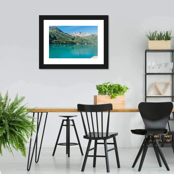 Lake Ceresole Canvas Wall Art-3 Horizontal-Gallery Wrap-25" x 16"-Tiaracle