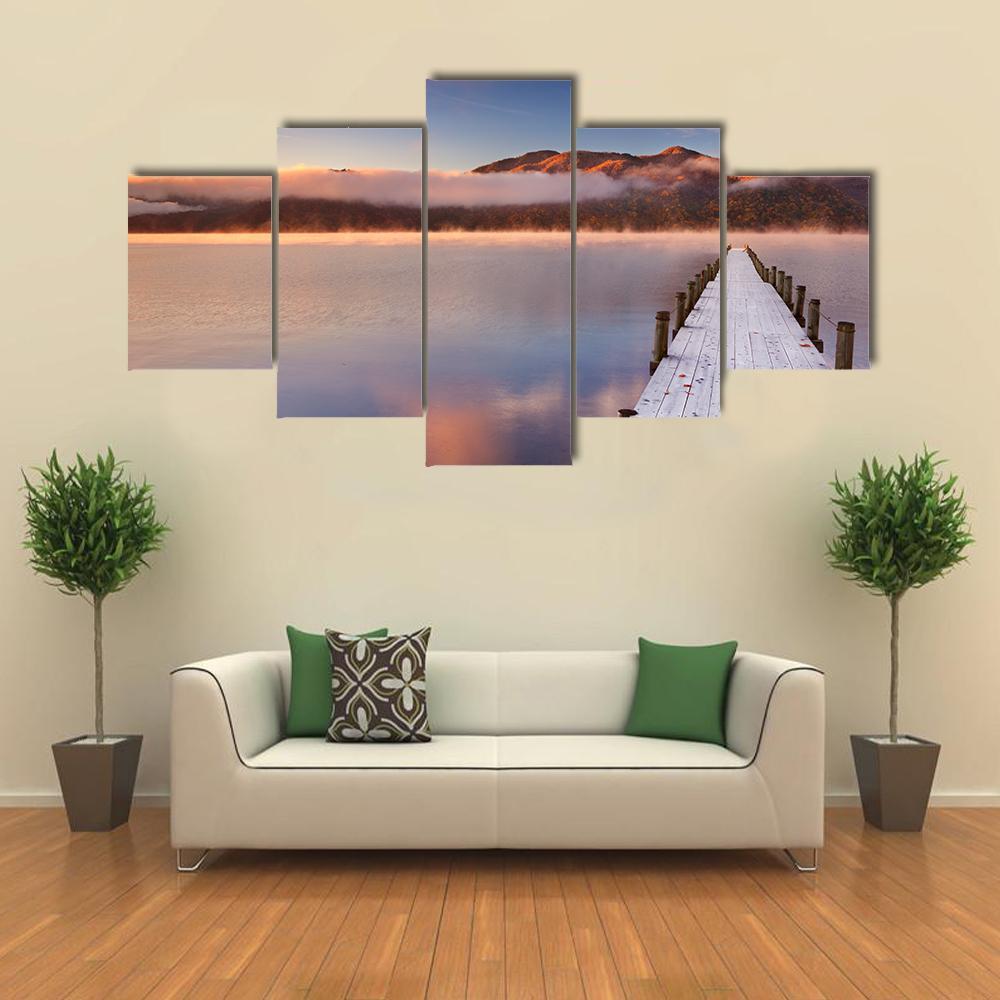 Lake Chuzenji Japan Canvas Wall Art-5 Star-Gallery Wrap-62" x 32"-Tiaracle