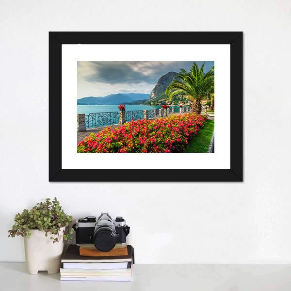Lake Como In Italy Canvas Wall Art-1 Piece-Framed Print-20" x 16"-Tiaracle